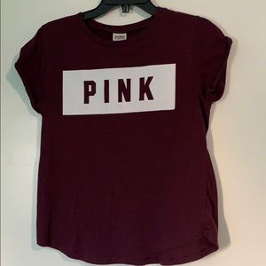 Burgundy brand pink shirt